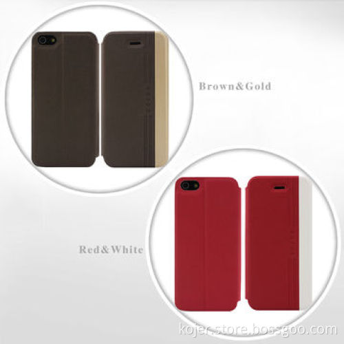 Popular Flip Mobile Phone Case for iPhone 5/5s without Stitching